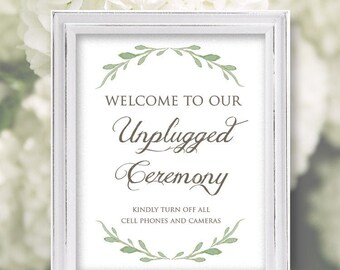Unplugged Ceremony Sign - Welcome to Our Unplugged Ceremony Sign - Printed Unplugged Ceremony Sign