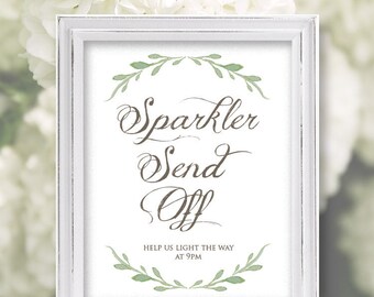 Sparkler Send Off Signs, Printed Sparkler Signs