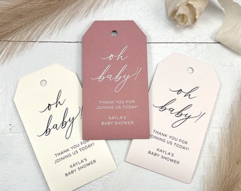 Baby Shower Favor Tags, Tags for Baby Shower Game Prizes, Custom Baby Shower Favor Gift Tags,  Modern and Unique Baby Shower Custom Tags