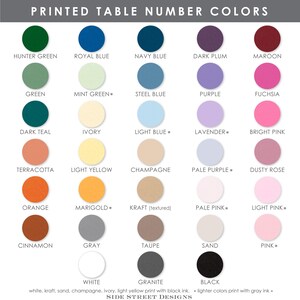 Dusty Rose Pink Accent Table Numbers, Mauve Printed 5x7 Table Numbers, Simple Rose Table Numbers, Printed Table Numbers, Table Numbers image 2
