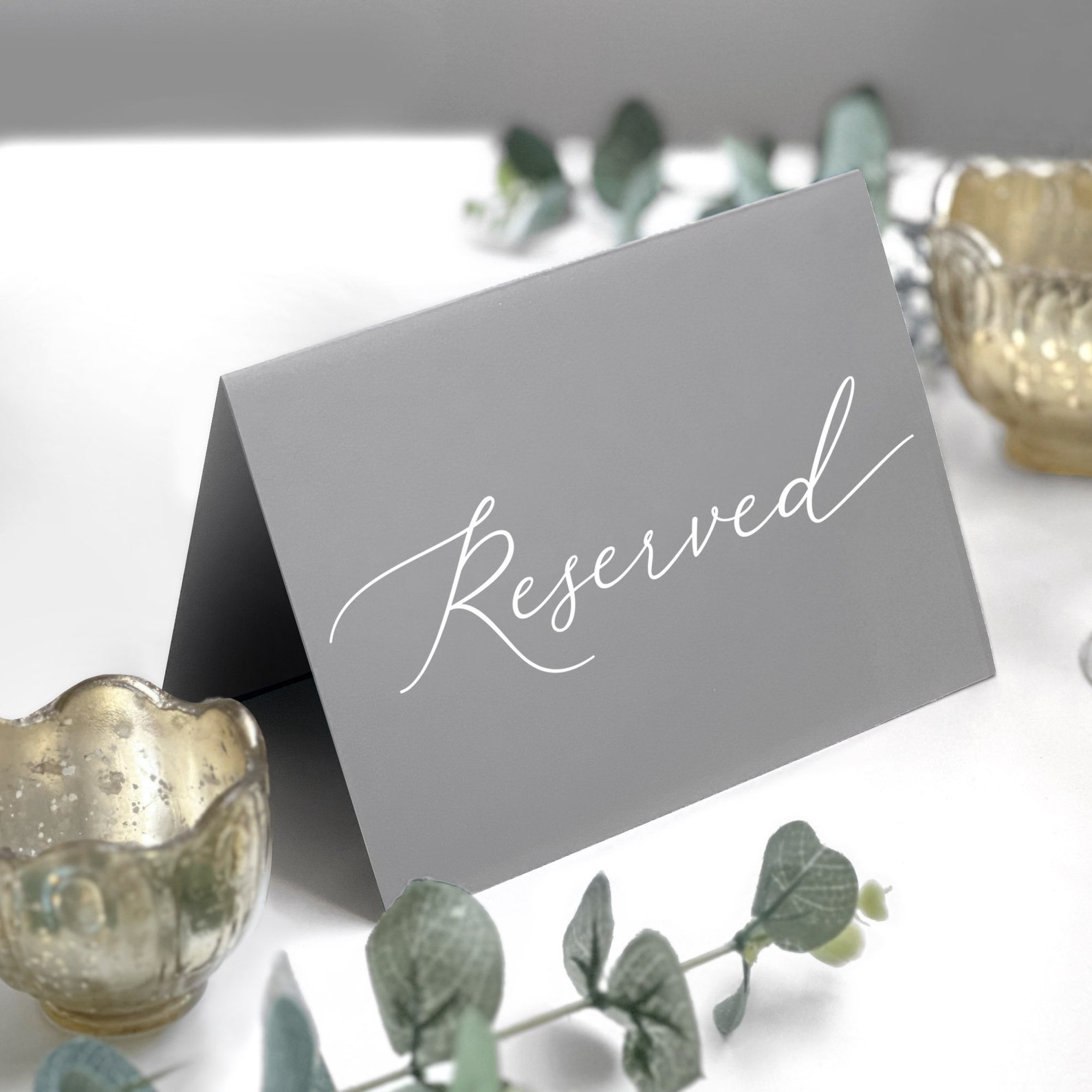 Printed Reserved Table Card, Reserved Seating Table Sign, Modern ...