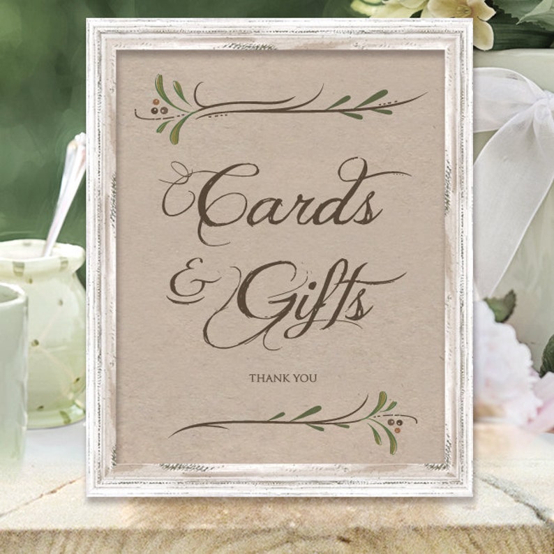 Cards and Gifts Sign - Printed 8x10, Sign for Wedding Cards, Printed ...