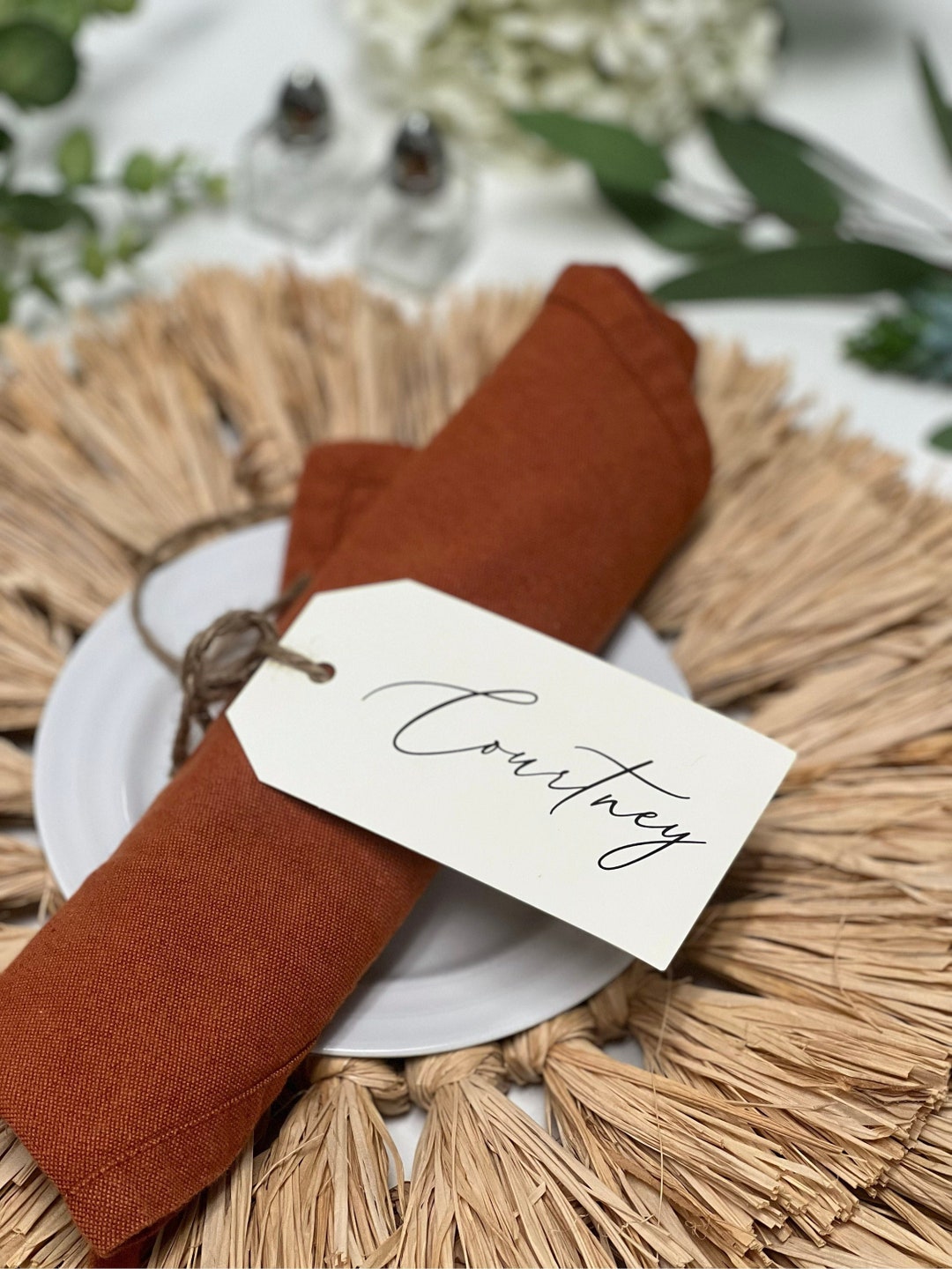 Personalized Napkin Tags Place Card Napkin Tags Personalized Etsy