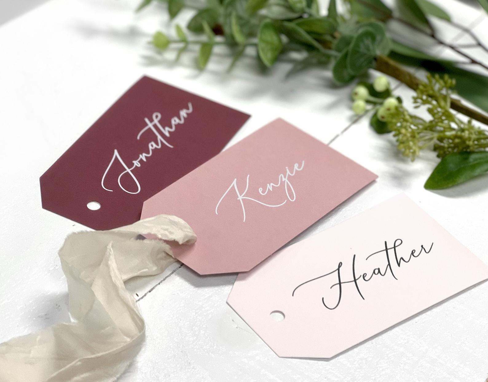 Hanging Place Cards Printed Name Tags Personalized Tags With Etsy