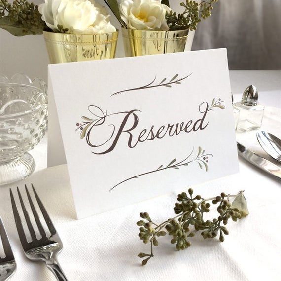 Reserved Signs Reserved Wedding Table Signs Rustic Etsy