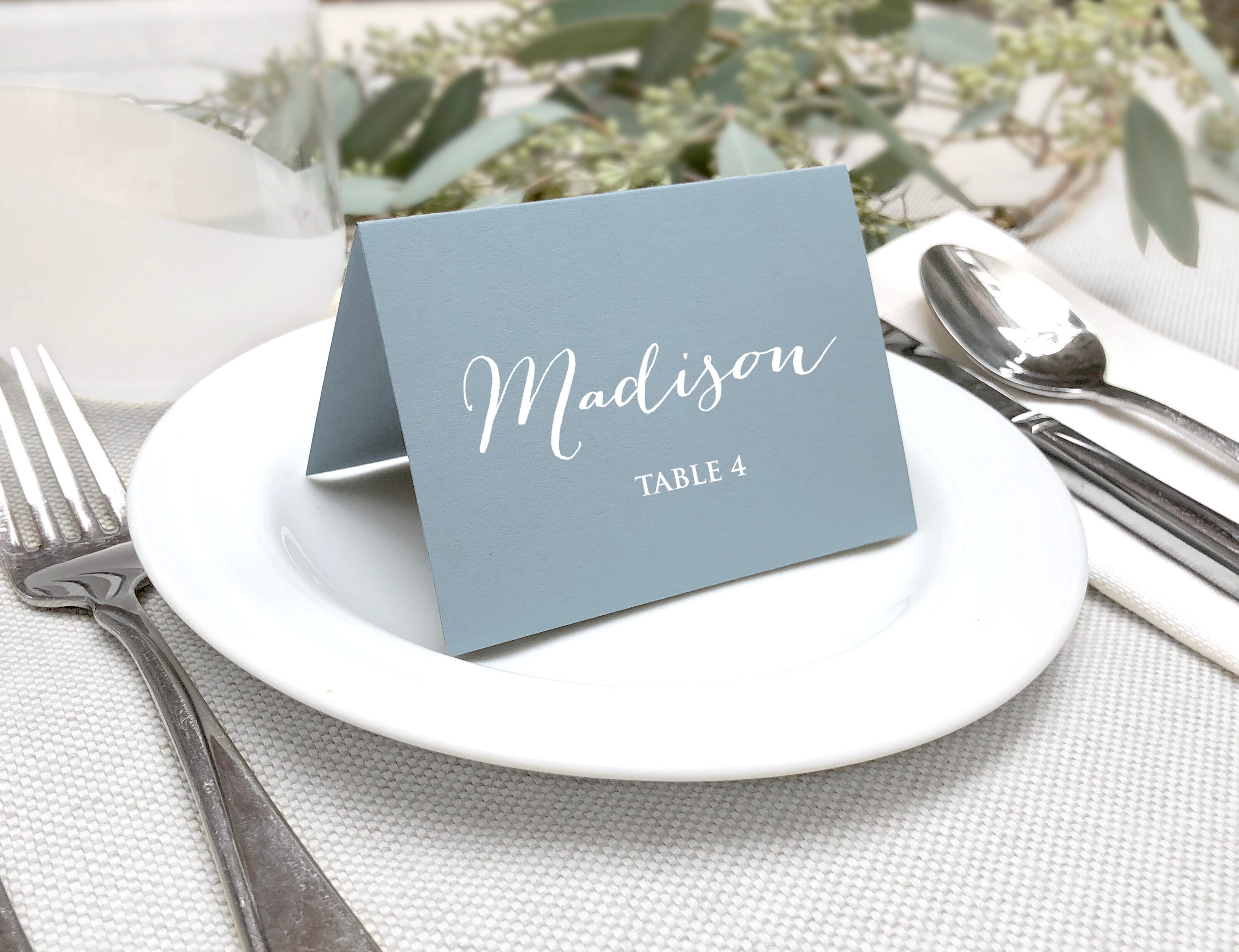 Dusty Light Blue Wedding Place Cards Light Blue Wedding - Etsy