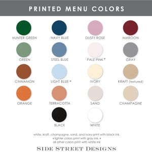 Maroon Burgundy Printed Menu Cards - Holiday Dinner Menu Cards -Modern White Printing Maroon Menu Cards - Fall Wedding Menus - Wine Wedding immagine 2