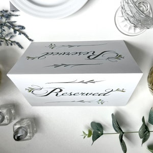 Reserved Table Signs, Folded Reserved Seating Signs, Simple Greenery Reserved Wedding Signs, Reserved Ceremony Seating Signs