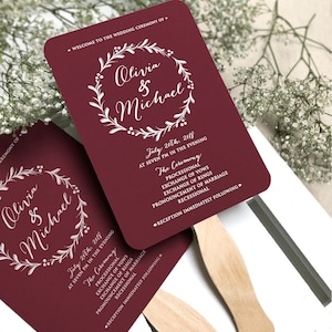 Maroon Burgundy Printed Menu Cards - Holiday Dinner Menu Cards -Modern White Printing Maroon Menu Cards - Fall Wedding Menus - Wine Wedding immagine 7