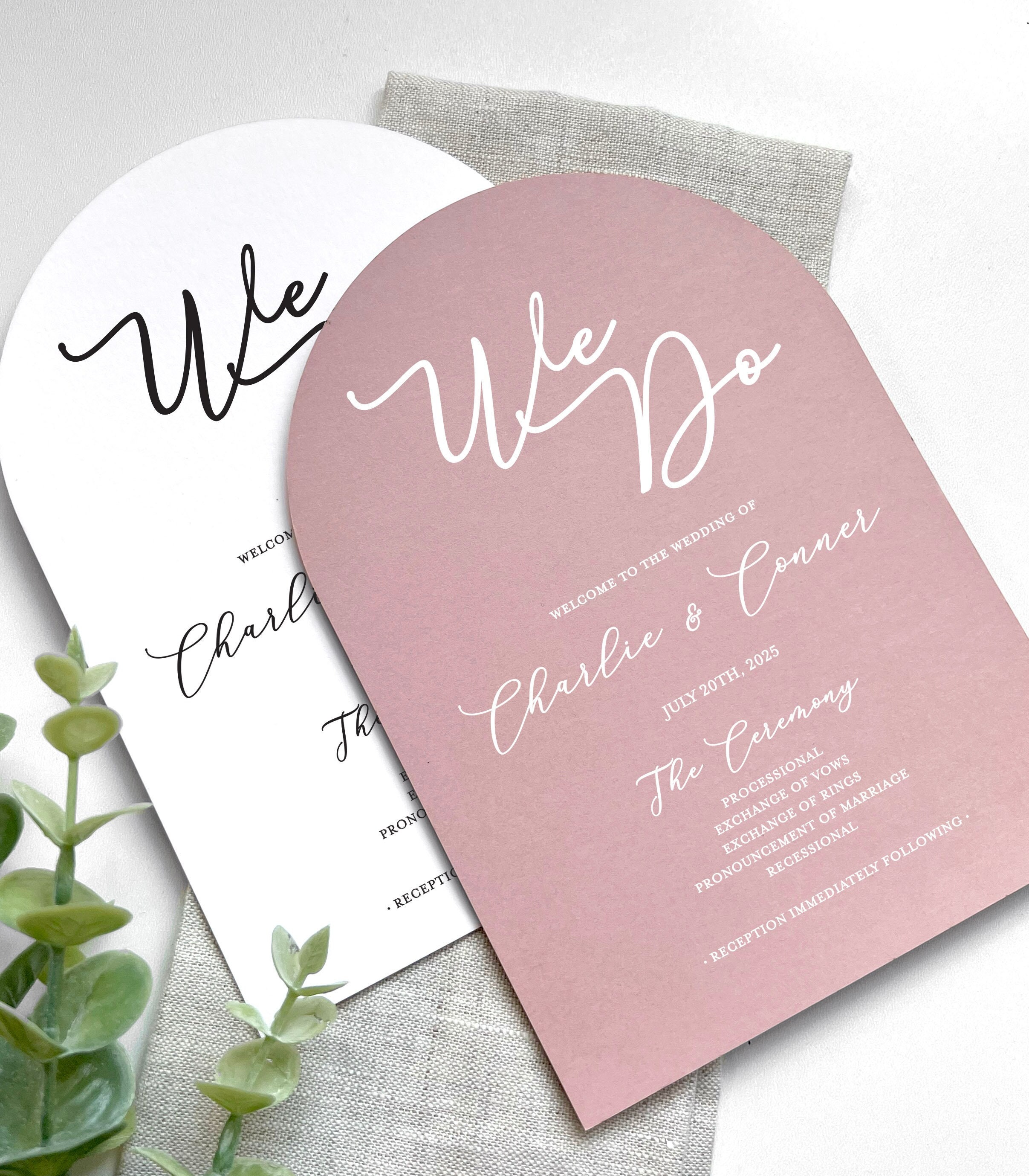 Arched Wedding Ceremony Programs