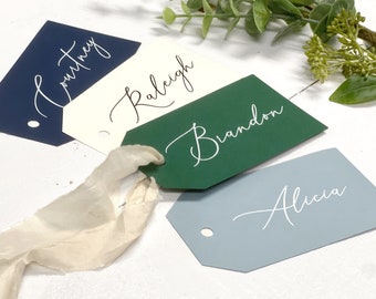 Emerald Green Bridesmaid Gift Tags, Assorted Blues, Printed Personalized Name Tags, Personalized Bridesmaid Gift Tags, Printed Gift Tag