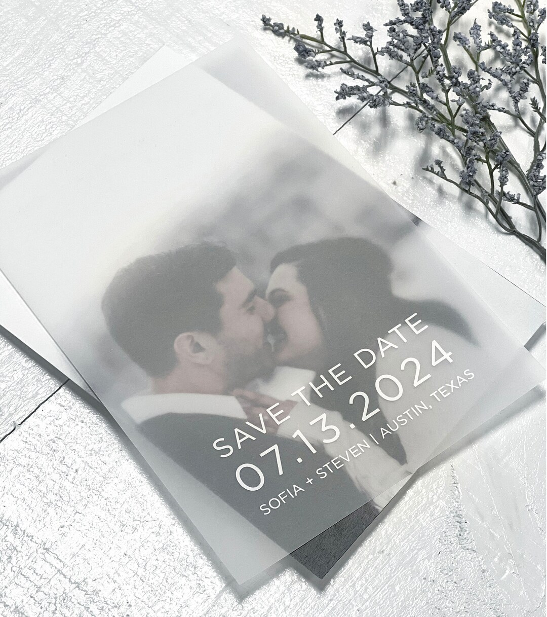 Modern Minimalist Vellum Save the Dates, Printed Vellum Overlays, Vellum Overlay Prints, DIY