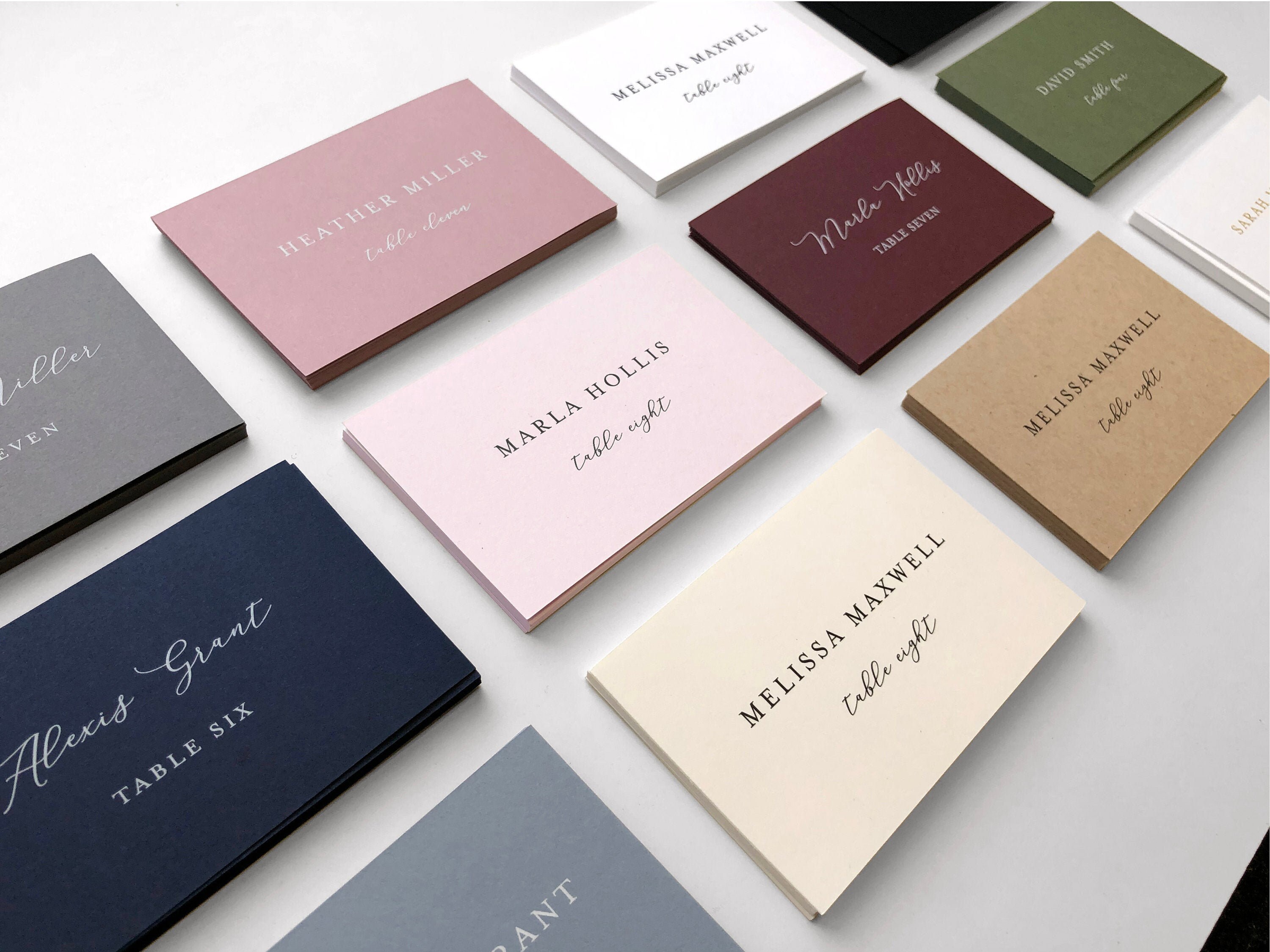 Dusty Light Blue Flat Printed Place Cards Dusty Light Blue Etsy