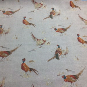 Fryetts Pheasant Cotton Fabric. For Upholstery, Curtains, Cushions, Craft, Roman Blinds, Lampshades, Bags.