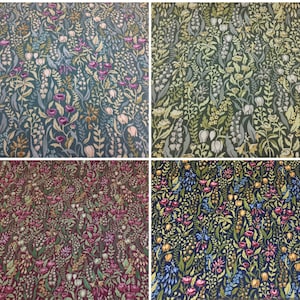 Iliv Kelmscott Jewel. William Morris Style Floral Fabric.For Upholstery, Curtains, Cushions, Craft, Roman Blinds, Lampshades, Bags.