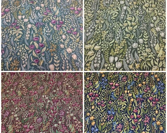 Iliv Kelmscott Jewel. William Morris Style Floral Fabric.For Upholstery, Curtains, Cushions, Craft, Roman Blinds, Lampshades, Bags.