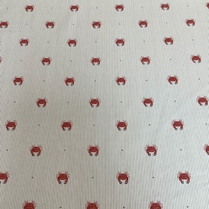 Fryetts Rockpool Crabs Cotton Fabric. For Upholstery/ Cushions/ Curtains/ Crafts/ Roman Blinds/ Bags/ Lampshades.
