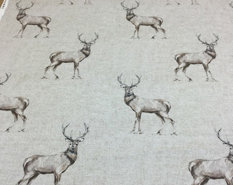 Tkanina bawełniana Fryetts Glencoe Stag. Do tapicerki, zasłon, poduszek, rękodzieła, rolet rzymskich i abażurów.