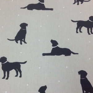 Clarke and Clarke Rover Linen 100% Cotton Labrador Fabric. For Upholstery, Curtains, Cushions, Craft, Roman Blinds, Lampshades, Bags.