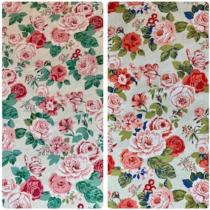 Tecido de algodão floral Genevieve da Clarke and Clarke. Para estofados, cortinas, almofadas, artesanato, persianas romanas e abajures.