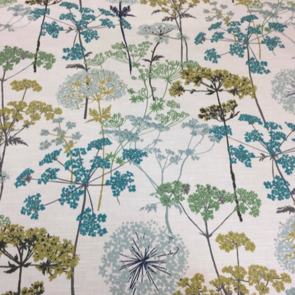 Iliv Hedgerow Pistachio Floral Cotton Fabric. For Upholstery, Curtains, Cushions, Craft, Roman Blinds, Lampshades.