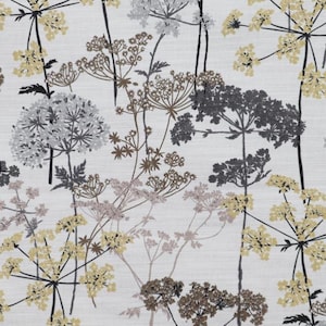 Iliv Hedgerow Charcoal Cotton Fabric. For Upholstery, Curtains, Cushions, Craft, Roman Blinds, Lampshades.