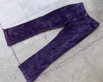 Blue Velvet Pants Boot Cut Designer 