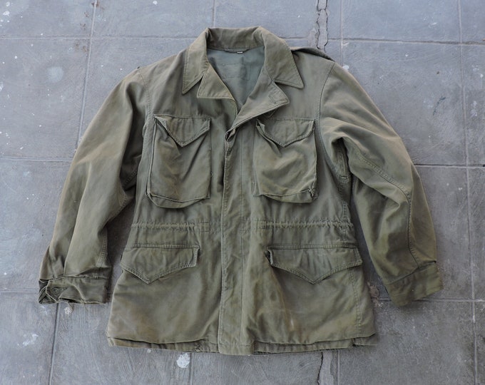 BEAT to HELL Rare Vintage 40s Button up Army Green Coat 36R - Etsy