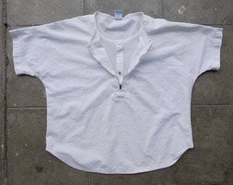 RARE Vintage Bay Club by Catalina White Half-Zip Blouse XL