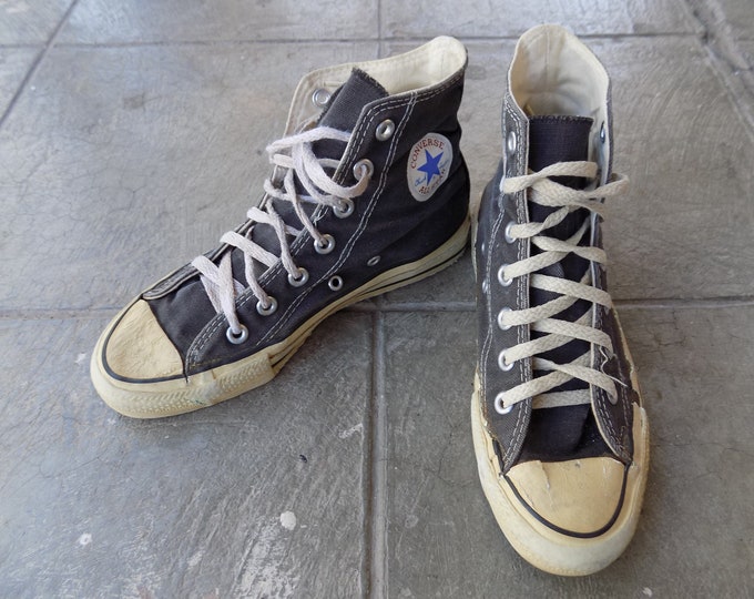 BEAT to HELL Rare Vintage High Top Black Converse Chuck Taylor Shoes ...