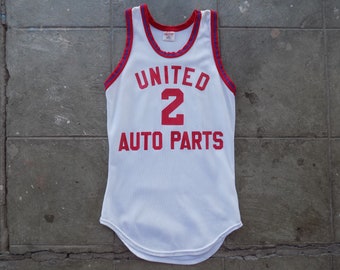 Rare Vintage United Auto Parts #2 Rawlings Basketball Jersey XS