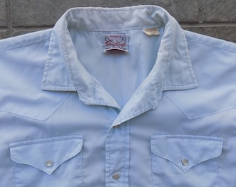 BEAT To HELL Rare Vintage Ranchcraft Penney's Pearl Snap Western Shirt L