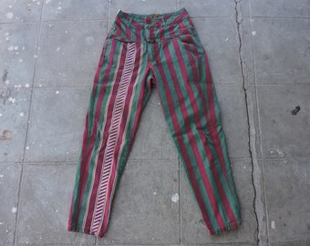 striped colored jeans