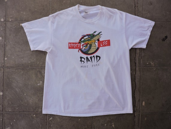 RARE Vintage 90s Bruce Lee Band T-shirt XL - image 1