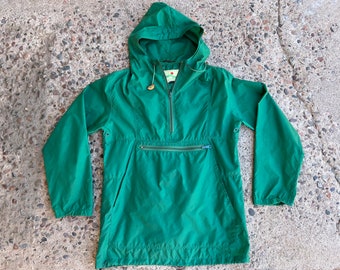 Rare Vintage Pullover Green Windbreaker Hoodie M