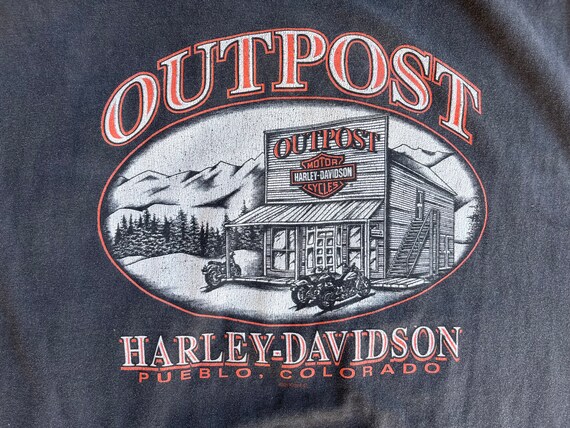 Rare Vintage 2003 Harley Davidson Outpost T-shirt… - image 5