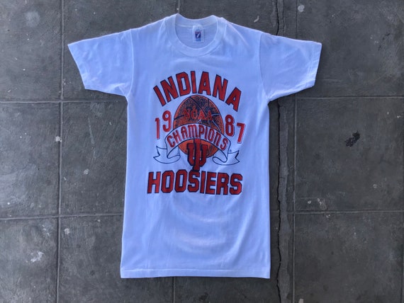 Rare Vintage 80s 1987 IU Champions 50/50 T-shirt S