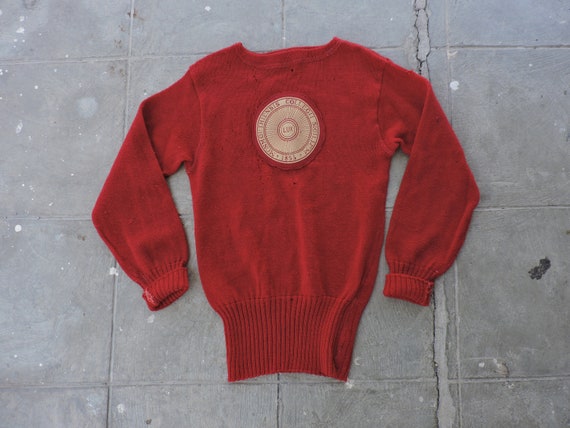 RARE Vintage 30s Lamswear Lux Letterman Sweater S