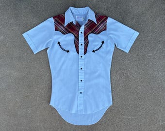 BEAT To HELL Rare Vintage Wrangler Pearl Snap Western Shirt S