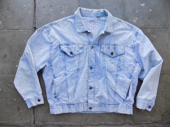 RARE Vintage 90s Acid Wash Blue Jean Denim Jacket XL - Etsy 