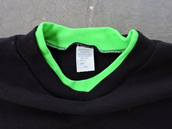 DEADSTOCK Vintage 80s Two Tone Neon Green & Black… - image 6