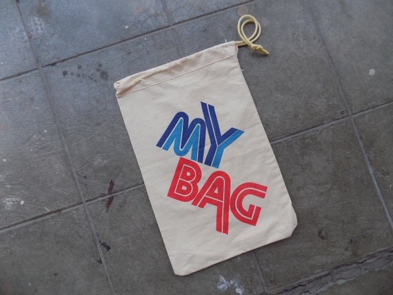 BEAT To HELL Rare Vintage My Bag Drawstring Tote … - image 1