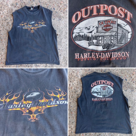 Rare Vintage 2003 Harley Davidson Outpost T-shirt… - image 1