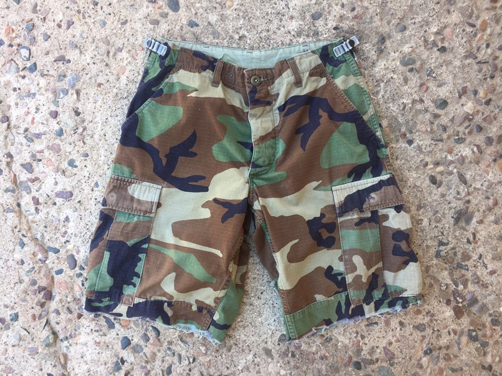 BEAT to HELL Rare Vintage Army Camo Cut off Shorts 30 Waist Etsy
