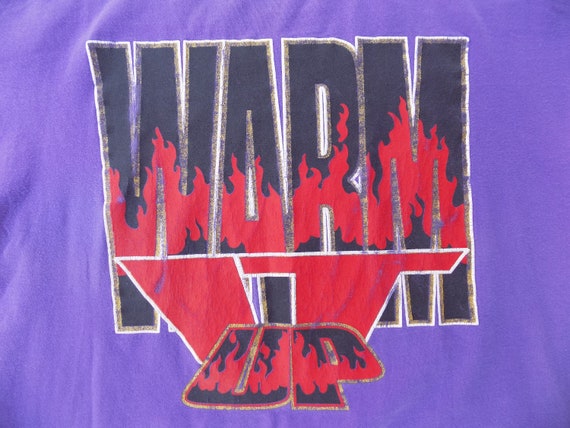 RARE Vintage 90s Warm it Up Purple T-shirt XXL - image 2