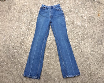 BEAT To HELL Rare Vintage Levi's Big E Denim Blue Jeans 24X33 USA Made