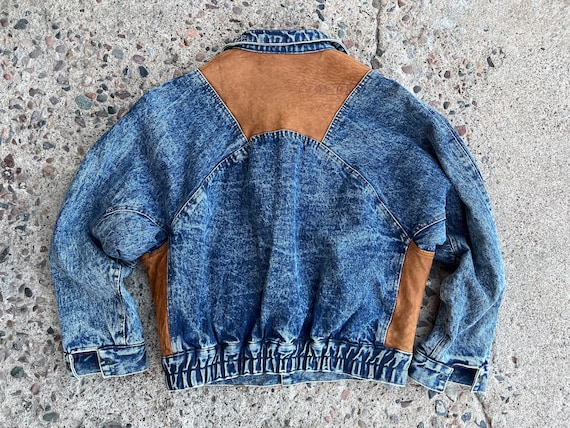 BEAT To HELL Rare Vintage 80s/90s Acid Wash Denim… - image 4