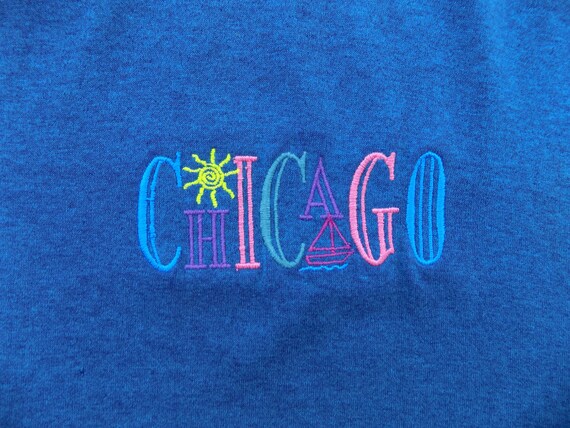 RARE Vintage Embordered Chicago Single Stitch T-s… - image 6
