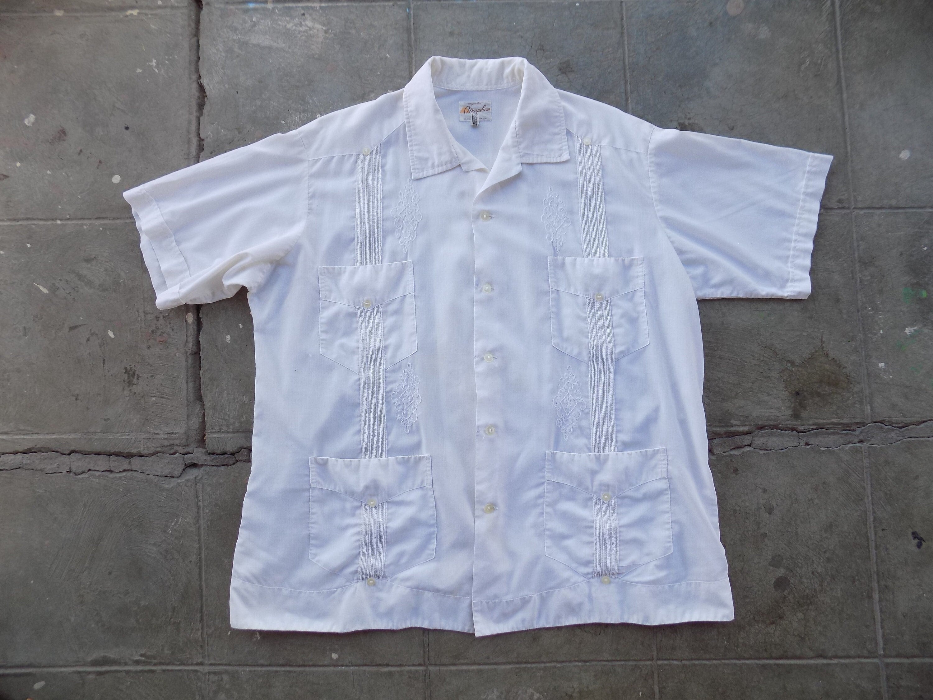 BEAT To HELL Rare Vintage Mayalum Guayabera Button Up Shirt 46