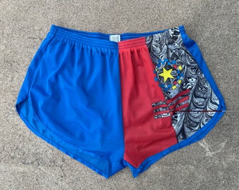 Rare Vintage 80s Deadstock Blue & Red Swim Trunks Shorts L